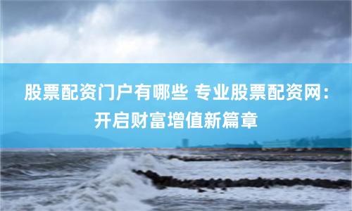 股票配资门户有哪些 专业股票配资网：开启财富增值新篇章